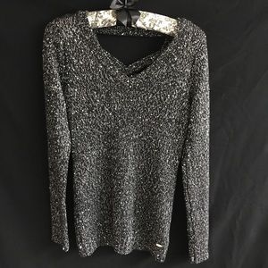 Guess sparkly sweater S with criss-cross back